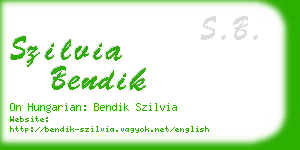szilvia bendik business card